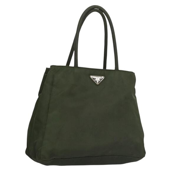 PRADA Hand Bag Nylon Khaki Silver - Picture 1 of 13